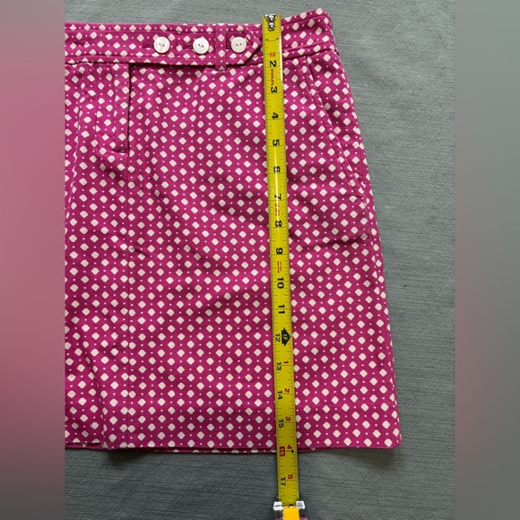 J. Crew Fuchsia Hot Pink and White Polka Dot Mini Skirt Canvas Size 2 - Picture 8 of 10